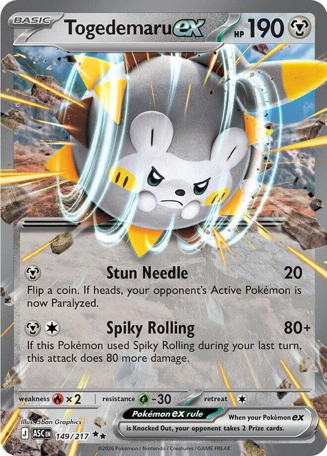 Image for Togedemaru ex (149/217) (Holofoil) (ME: Ascended Heroes) - Pokemon