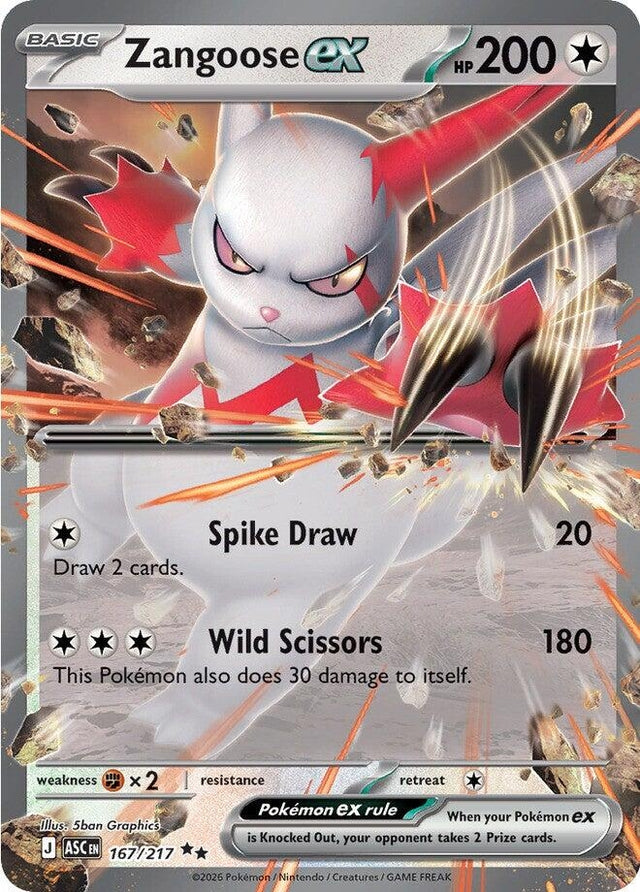 Image for Zangoose ex (167/217) (Holofoil) (ME: Ascended Heroes) - Pokemon