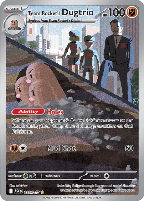 Image for Team Rocket's Dugtrio (239/217) (Holofoil) (ME: Ascended Heroes) - Pokemon