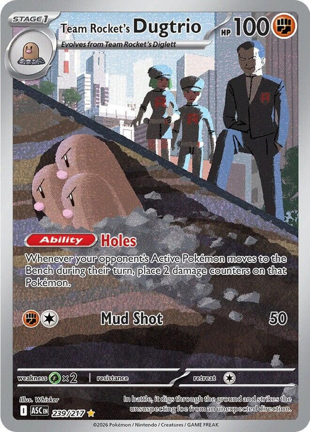 Image for Team Rocket's Dugtrio (239/217) (Holofoil) (ME: Ascended Heroes) - Pokemon