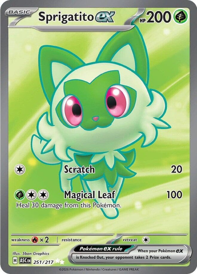 Image for Sprigatito ex (251/217) (Holofoil) (ME: Ascended Heroes) - Pokemon
