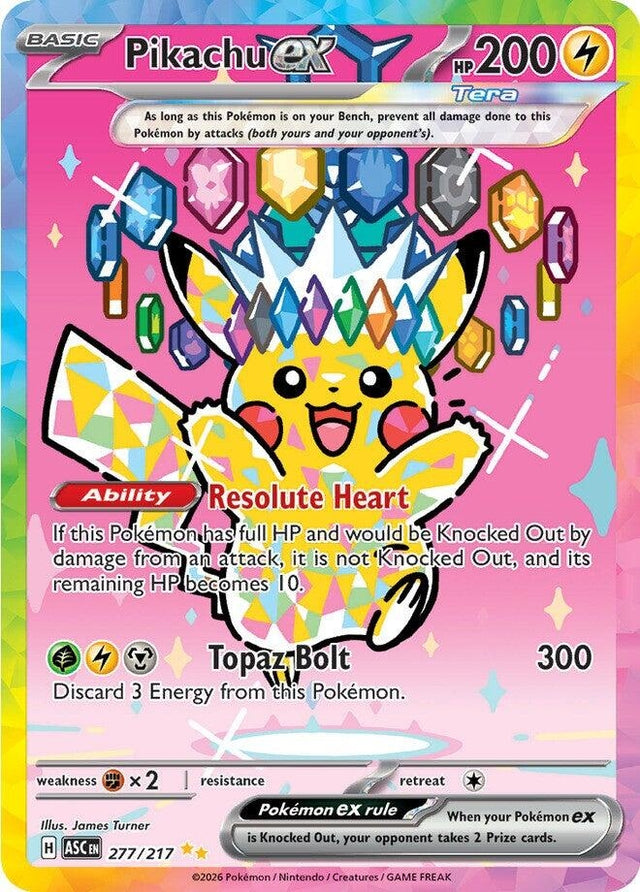 Image for Pikachu ex (277/217) (Holofoil) (ME: Ascended Heroes) - Pokemon
