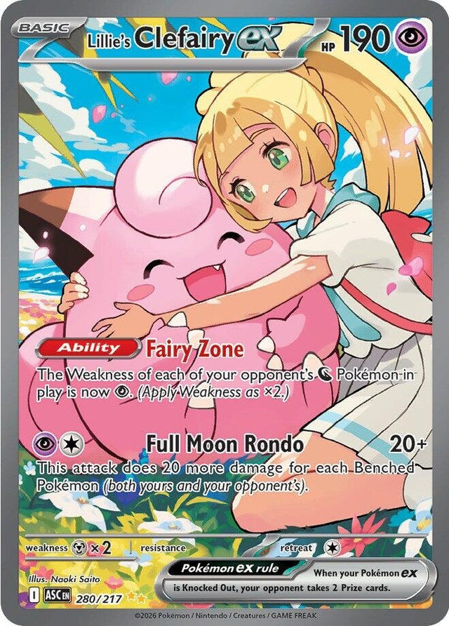 Image for Lillie's Clefairy ex (280/217) (Holofoil) (ME: Ascended Heroes) - Pokemon