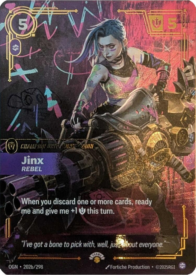 Image for Jinx - Rebel (202/298) (Foil) (Riftbound Promotional Cards) - Riftbound: League of Legends Trading Card Game