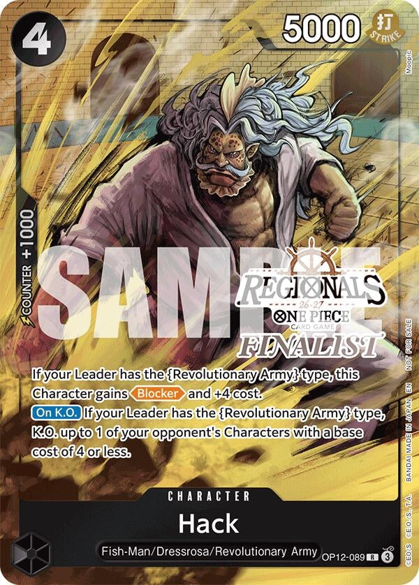 Image for Hack (Regionals Finalist Card Set 26-27) (OP12-089) (Foil) (One Piece Promotion Cards) (OP-PR) - One Piece Card Game