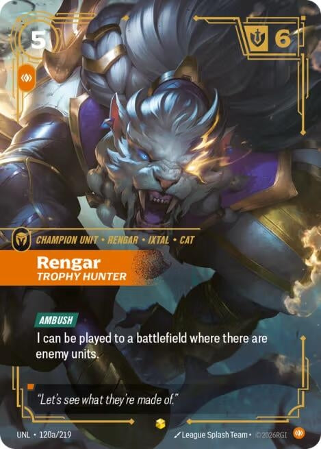 Rengar - Trophy Hunter (Alternate Art) (120a/219) (Foil) (Unleashed)