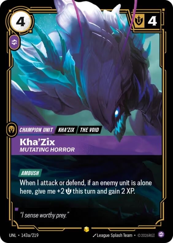 Kha'Zix - Mutating Horror (Alternate Art) (143a/219) (Foil) (Unleashed)