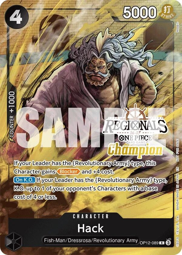 Image for Hack (Regionals Champion Card Set 26-27) (OP12-089) (Foil) (One Piece Promotion Cards) (OP-PR) - One Piece Card Game