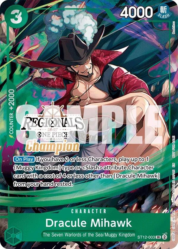 Image for Dracule Mihawk (Regionals Champion Card Set 26-27) (ST12-003) (Foil) (One Piece Promotion Cards) (OP-PR) - One Piece Card Game