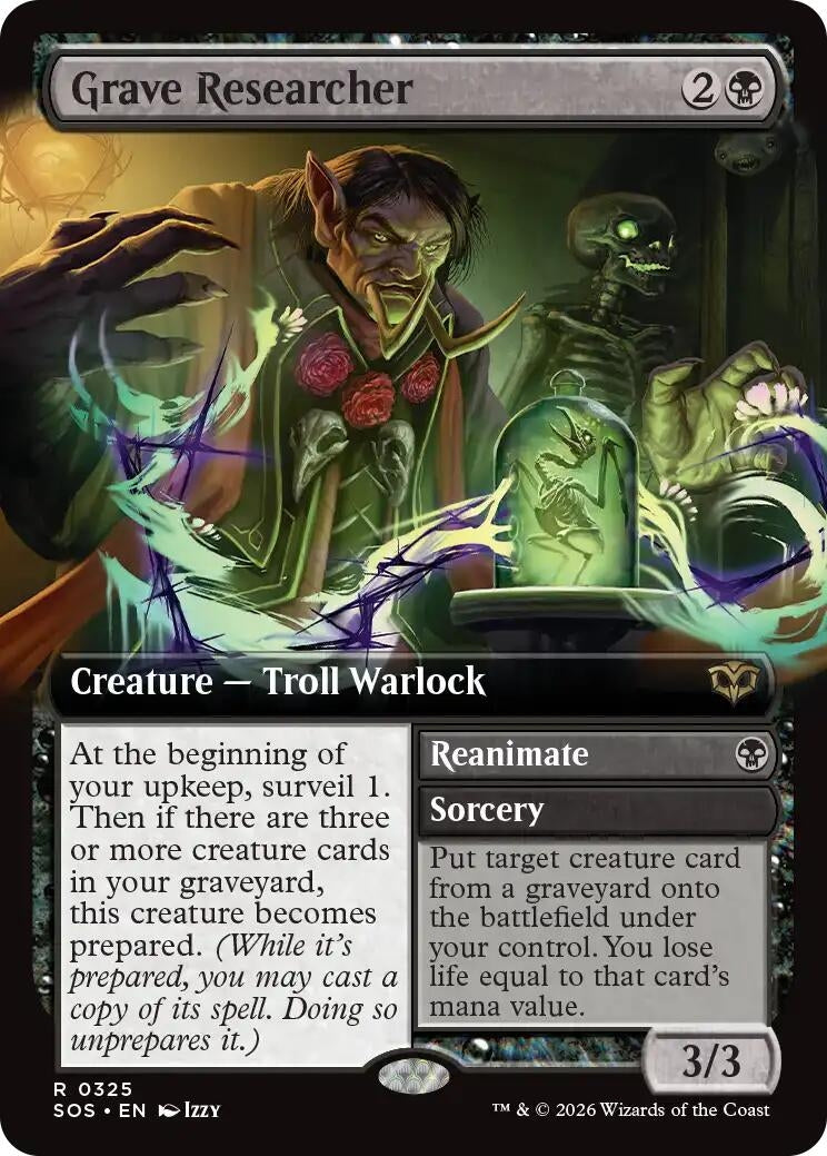 Image for Grave Researcher (Extended Art) (325) (Foil) (Secrets of Strixhaven) - Magic: The Gathering