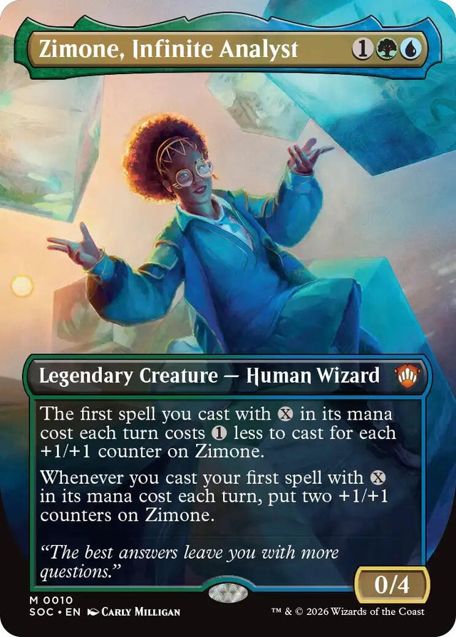 Image for Zimone, Infinite Analyst (Borderless) (10) (Foil) (Commander: Secrets of Strixhaven) - Magic: The Gathering