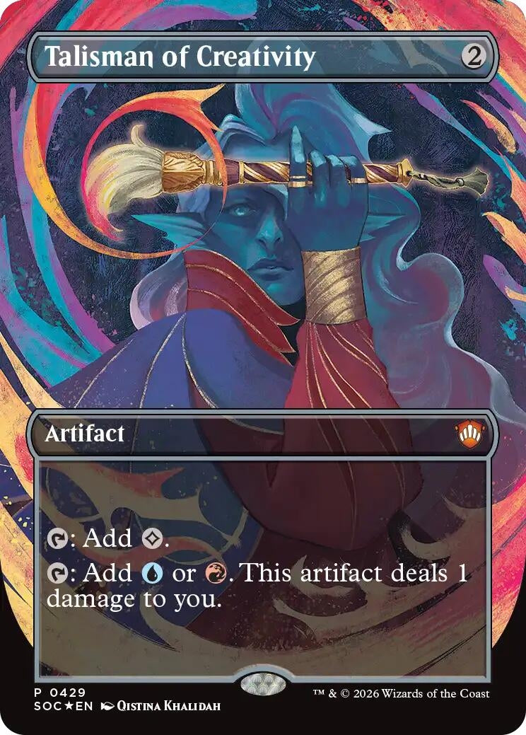 Image for Talisman of Creativity (Borderless) (429) (Foil) (Commander: Secrets of Strixhaven) - Magic: The Gathering