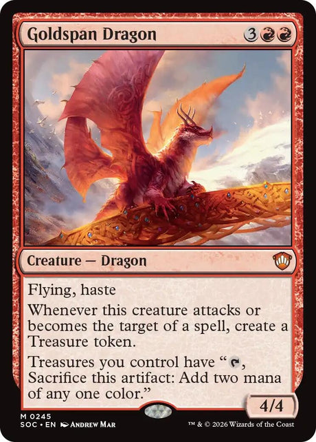 Image for Goldspan Dragon (245) (Commander: Secrets of Strixhaven) - Magic: The Gathering