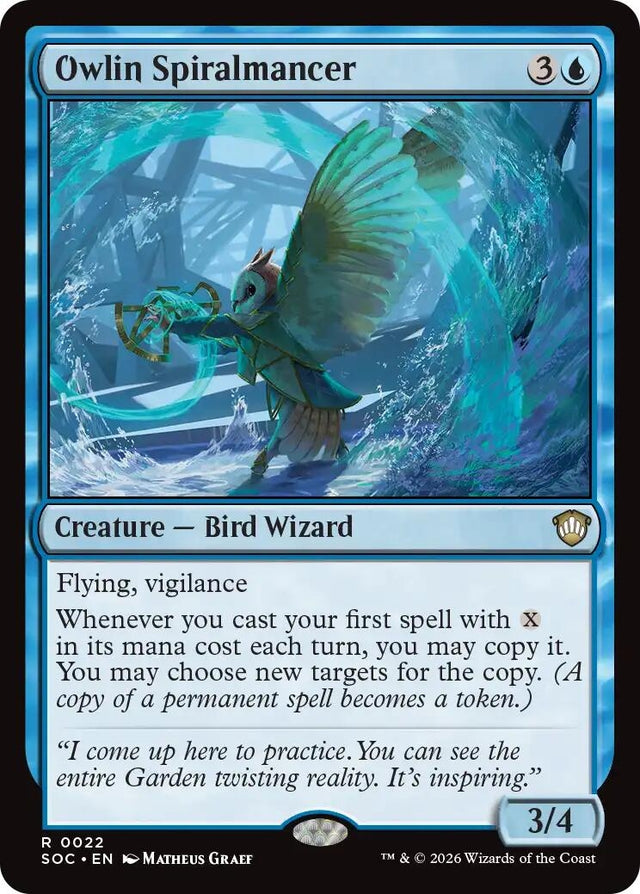 Image for Owlin Spiralmancer (22) (Commander: Secrets of Strixhaven) - Magic: The Gathering
