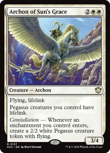Image for Archon of Sun's Grace (137) (Commander: Secrets of Strixhaven) - Magic: The Gathering