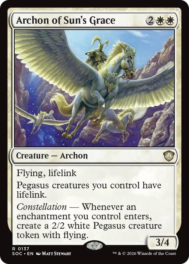 Image for Archon of Sun's Grace (137) (Commander: Secrets of Strixhaven) - Magic: The Gathering