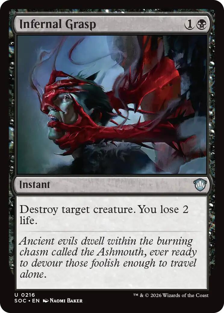 Image for Infernal Grasp (216) (Commander: Secrets of Strixhaven) - Magic: The Gathering