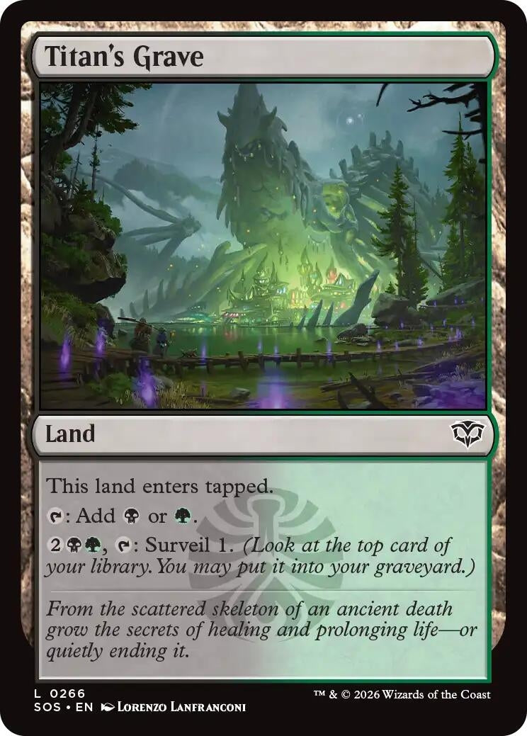 Image for Titan's Grave (266) (Foil) (Secrets of Strixhaven) - Magic: The Gathering