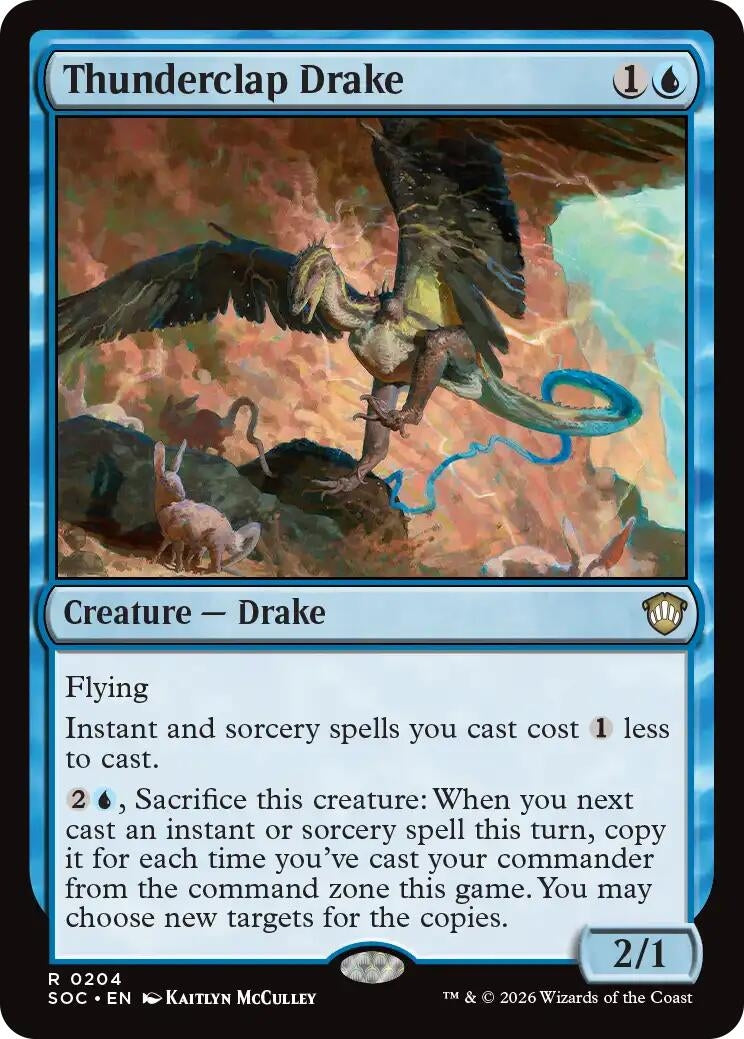 Image for Thunderclap Drake (204) (Commander: Secrets of Strixhaven) - Magic: The Gathering