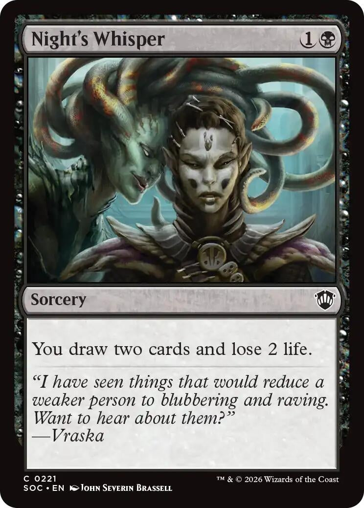 Image for Night's Whisper (221) (Commander: Secrets of Strixhaven) - Magic: The Gathering