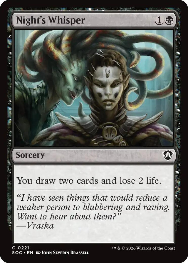 Image for Night's Whisper (221) (Commander: Secrets of Strixhaven) - Magic: The Gathering