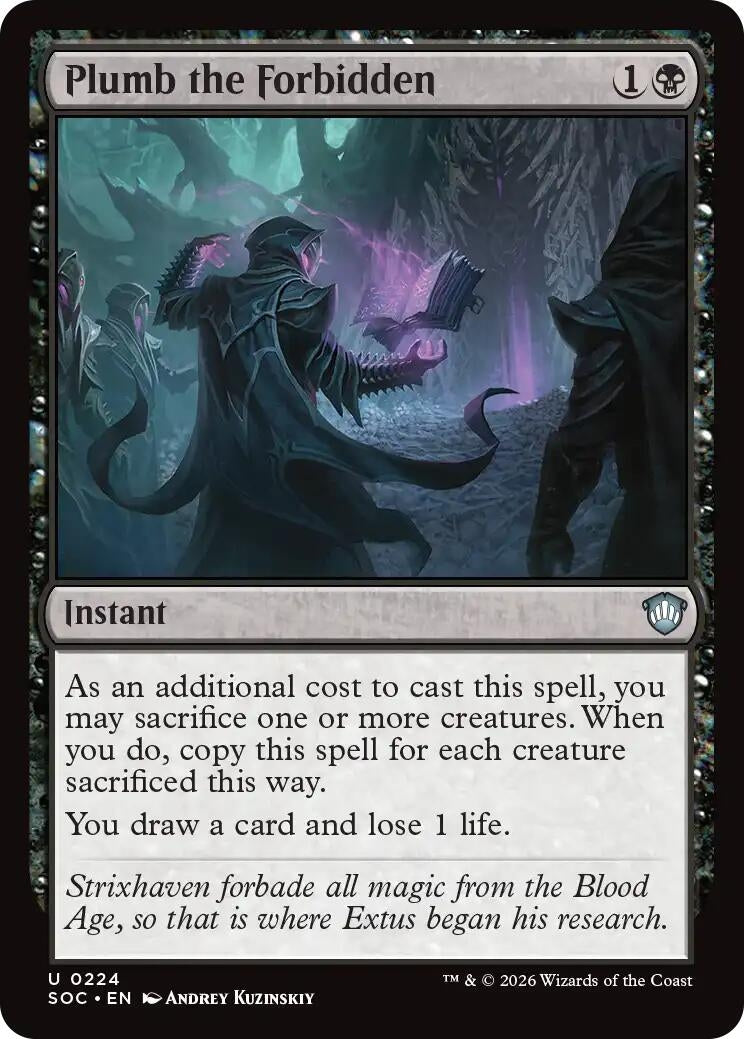 Image for Plumb the Forbidden (224) (Commander: Secrets of Strixhaven) - Magic: The Gathering