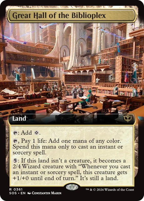 Image for Great Hall of the Biblioplex (Extended Art) (361) (Foil) (Secrets of Strixhaven) - Magic: The Gathering