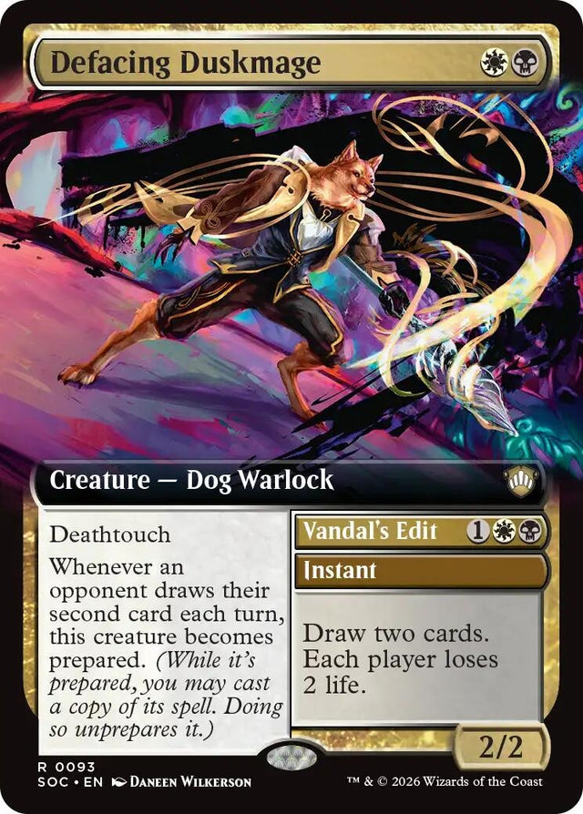 Image for Defacing Duskmage (Extended Art) (93) (Commander: Secrets of Strixhaven) - Magic: The Gathering