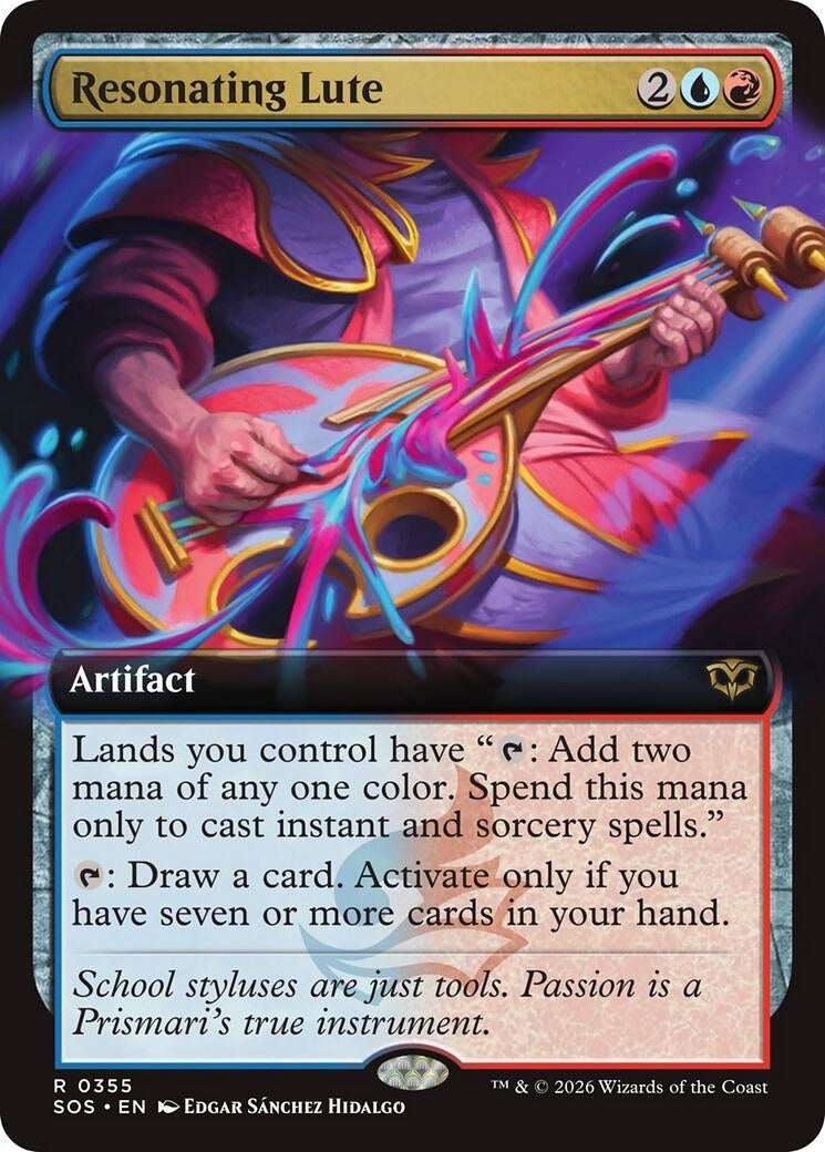 Image for Resonating Lute (Extended Art) (355) (Foil) (Secrets of Strixhaven) - Magic: The Gathering