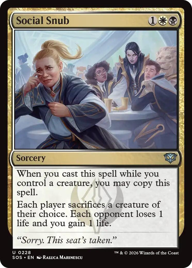 Image for Social Snub (228) (Foil) (Secrets of Strixhaven) - Magic: The Gathering