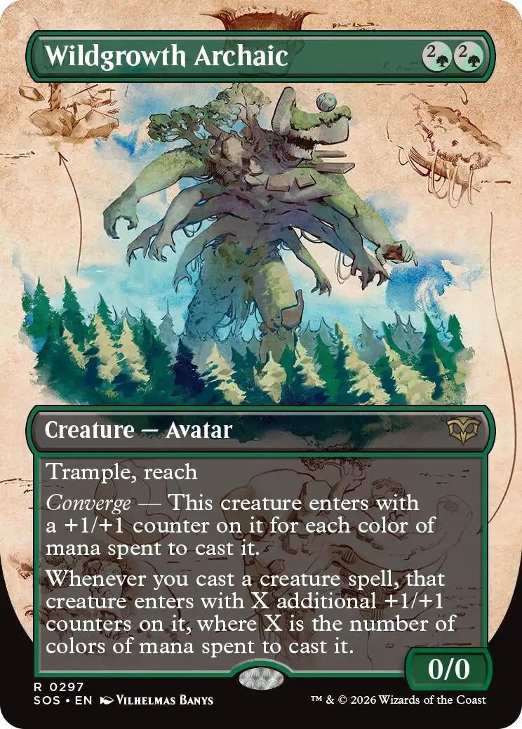 Image for Wildgrowth Archaic (Borderless) (297) (Foil) (Secrets of Strixhaven) - Magic: The Gathering