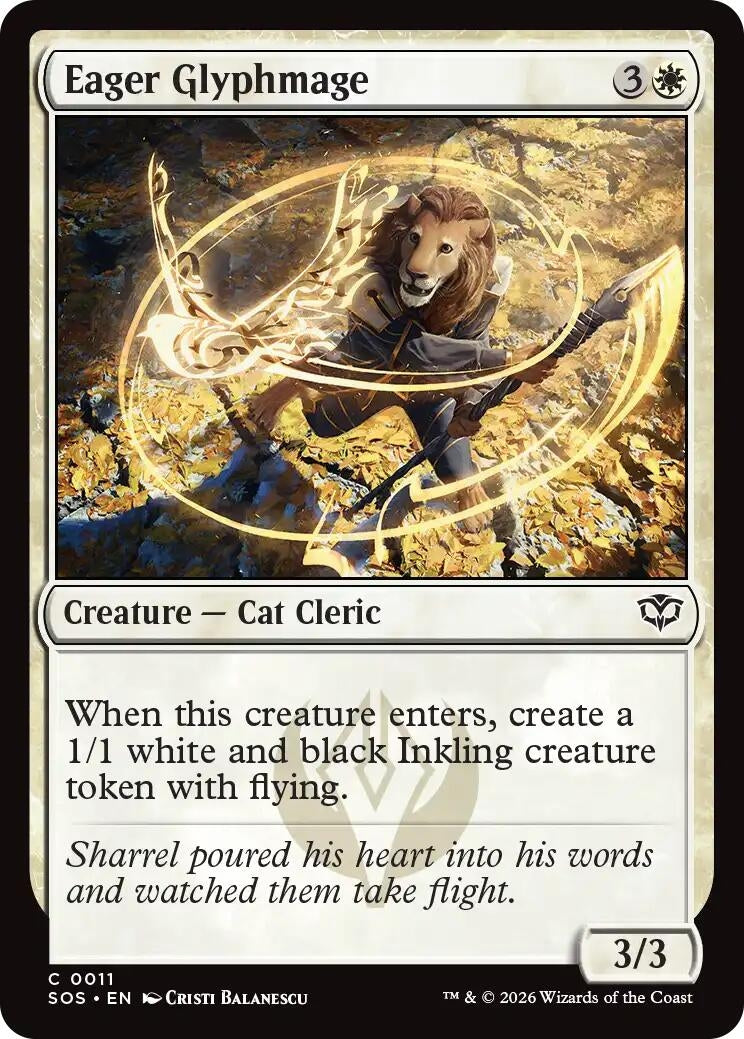 Image for Eager Glyphmage (11) (Foil) (Secrets of Strixhaven) - Magic: The Gathering