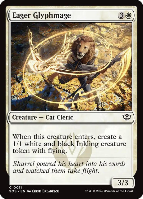 Image for Eager Glyphmage (11) (Foil) (Secrets of Strixhaven) - Magic: The Gathering