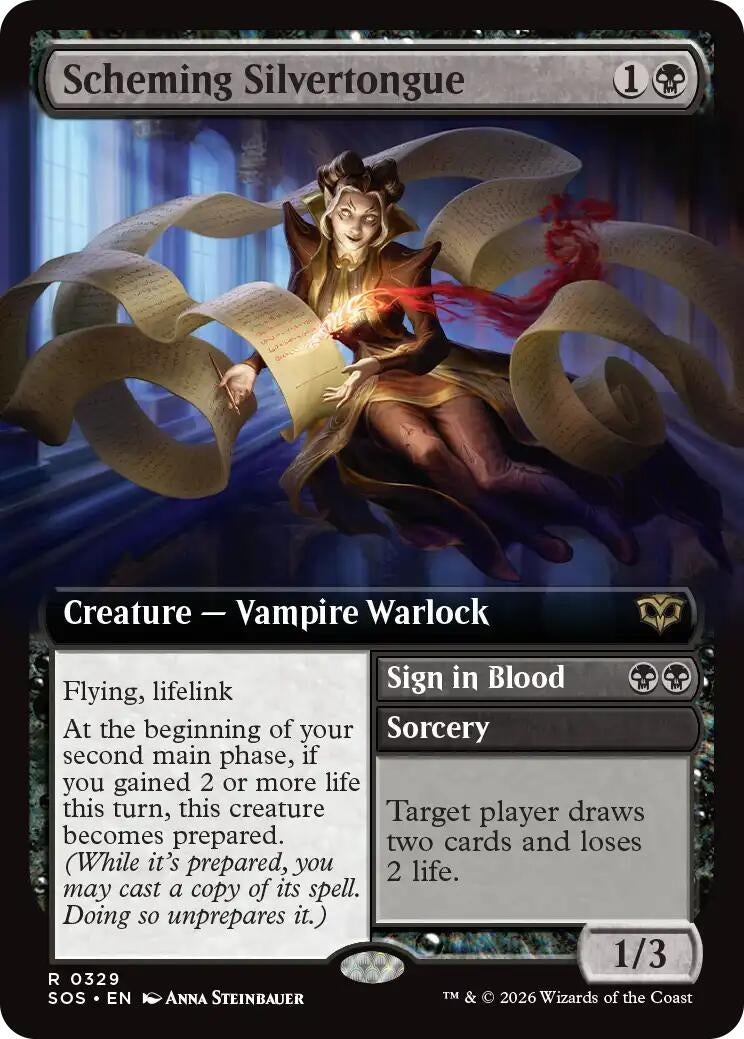 Image for Scheming Silvertongue (Extended Art) (329) (Foil) (Secrets of Strixhaven) - Magic: The Gathering