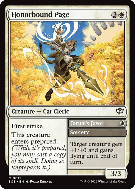 Image for Honorbound Page (19) (Foil) (Secrets of Strixhaven) - Magic: The Gathering