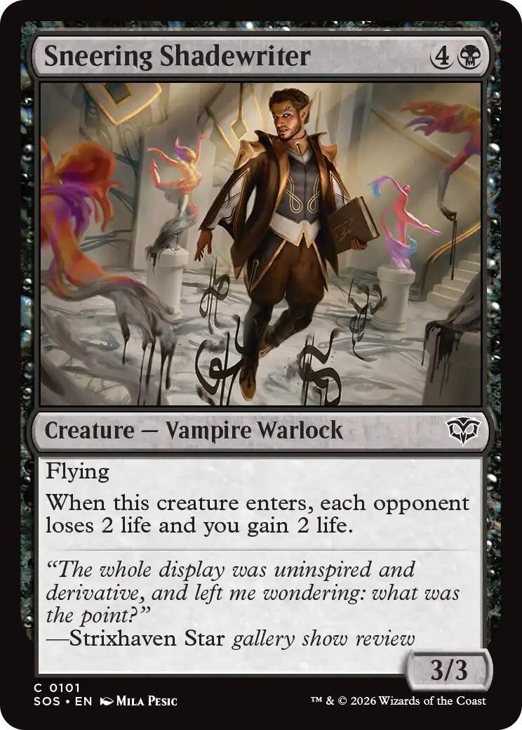 Image for Sneering Shadewriter (101) (Foil) (Secrets of Strixhaven) - Magic: The Gathering