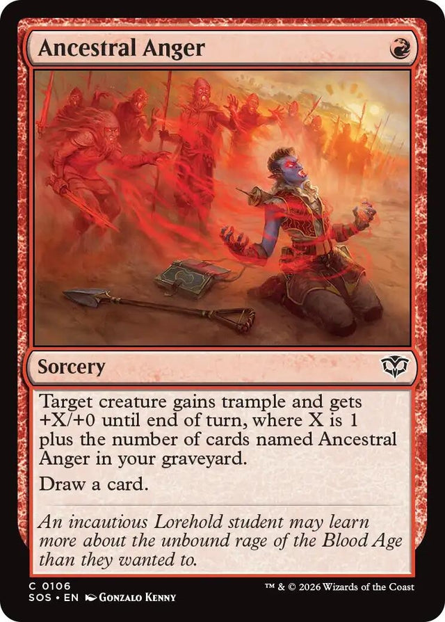 Image for Ancestral Anger (106) (Foil) (Secrets of Strixhaven) - Magic: The Gathering