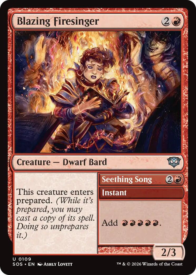 Image for Blazing Firesinger (109) (Foil) (Secrets of Strixhaven) - Magic: The Gathering