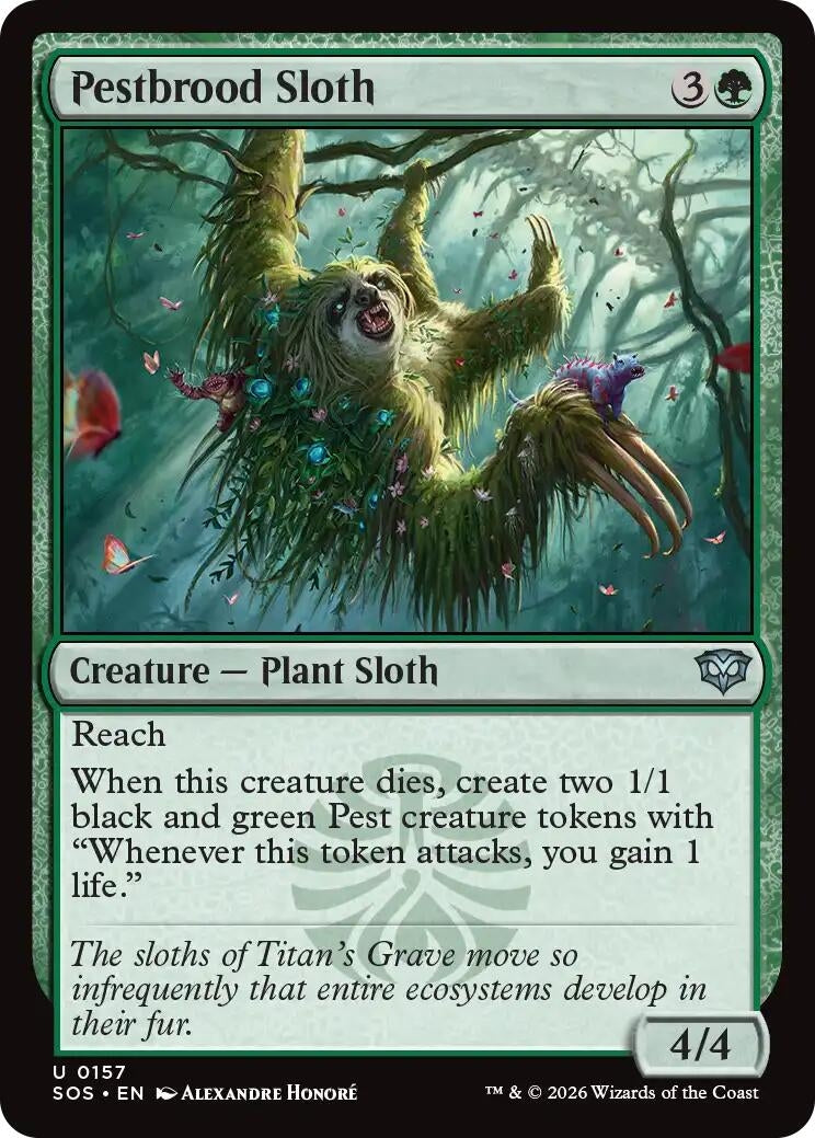 Image for Pestbrood Sloth (157) (Foil) (Secrets of Strixhaven) - Magic: The Gathering