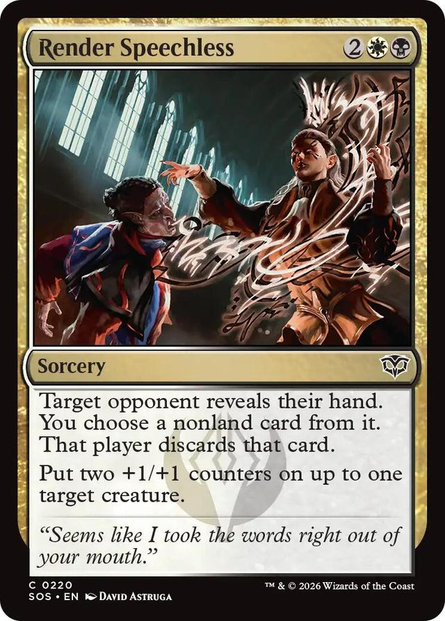 Image for Render Speechless (220) (Foil) (Secrets of Strixhaven) - Magic: The Gathering