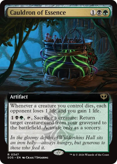 Image for Cauldron of Essence (Extended Art) (347) (Foil) (Secrets of Strixhaven) - Magic: The Gathering