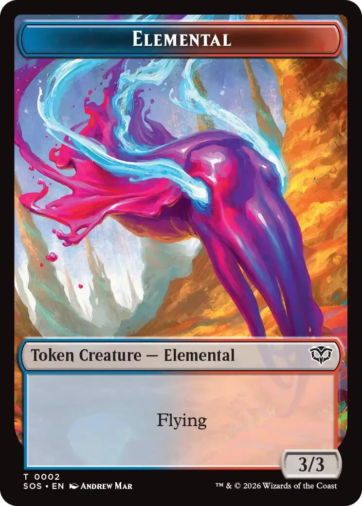 Image for Elemental (0002) // Treasure Double-Sided Token (2 // 12) (Foil) (Secrets of Strixhaven) - Magic: The Gathering