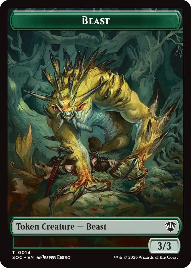 Image for Beast // Primo, The Indivisible Double-Sided Token (14 // 24) (Foil) (Commander: Secrets of Strixhaven) - Magic: The Gathering