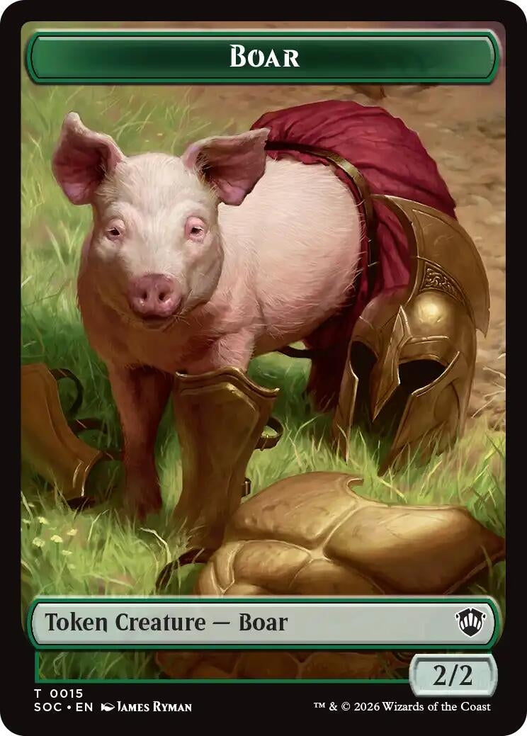 Image for Boar // Frog Lizard Double-Sided Token (15 // 16) (Foil) (Commander: Secrets of Strixhaven) - Magic: The Gathering