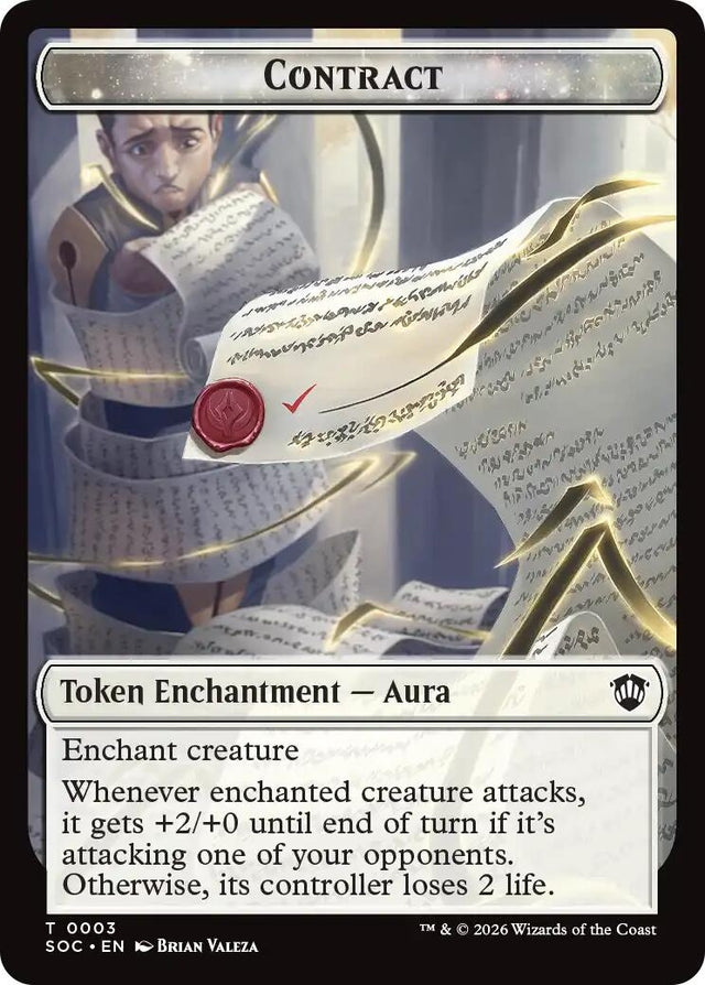 Image for Contract // Pegasus Double-Sided Token (3 // 5) (Foil) (Commander: Secrets of Strixhaven) - Magic: The Gathering