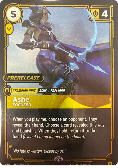 Image for Ashe - Focused (169/219) (Foil) (Riftbound Organized Play Promotional Cards) - Riftbound: League of Legends Trading Card Game