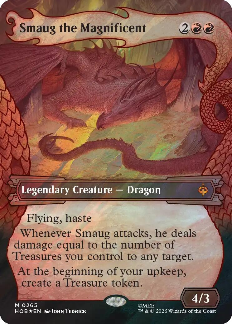 Image for Smaug the Magnificent (Showcase) (Surge Foil) (265) (Foil) (The Hobbit) (HOB) - Magic: The Gathering