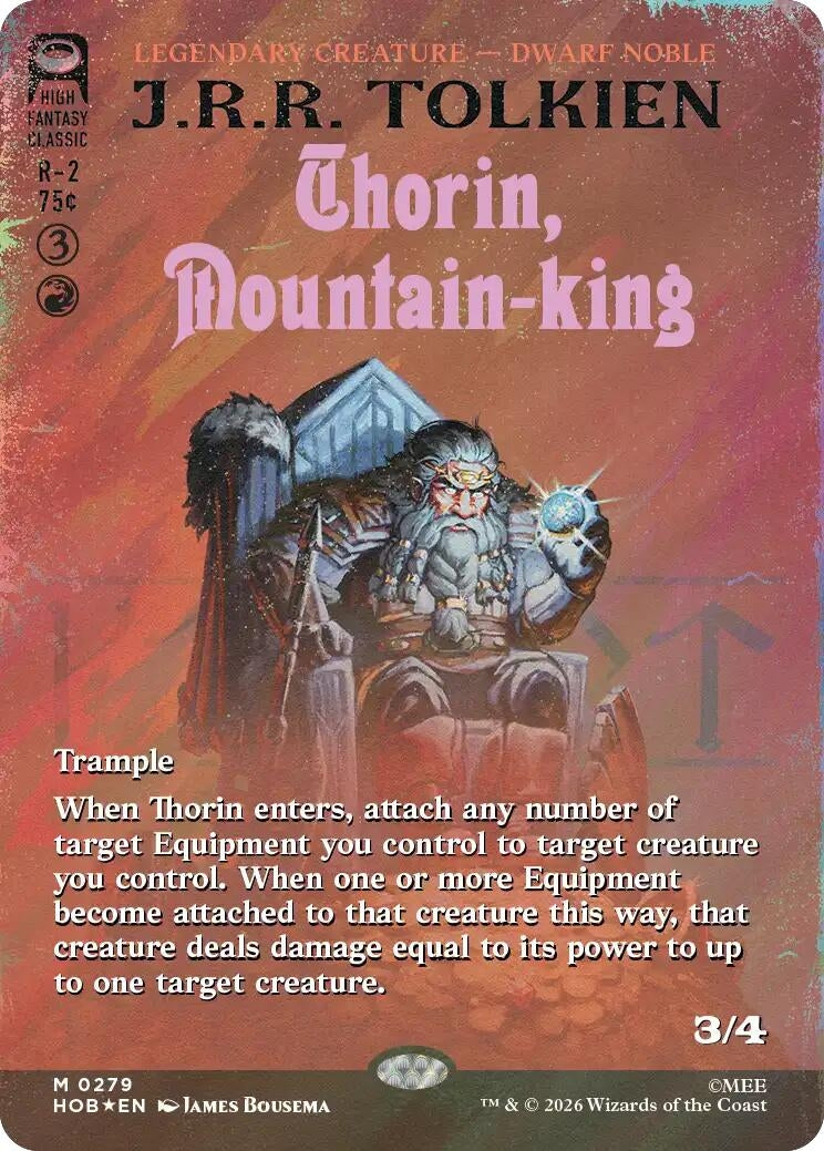 Image for Thorin, Mountain-king (Borderless) (Surge Foil) (279) (Foil) (The Hobbit) (HOB) - Magic: The Gathering