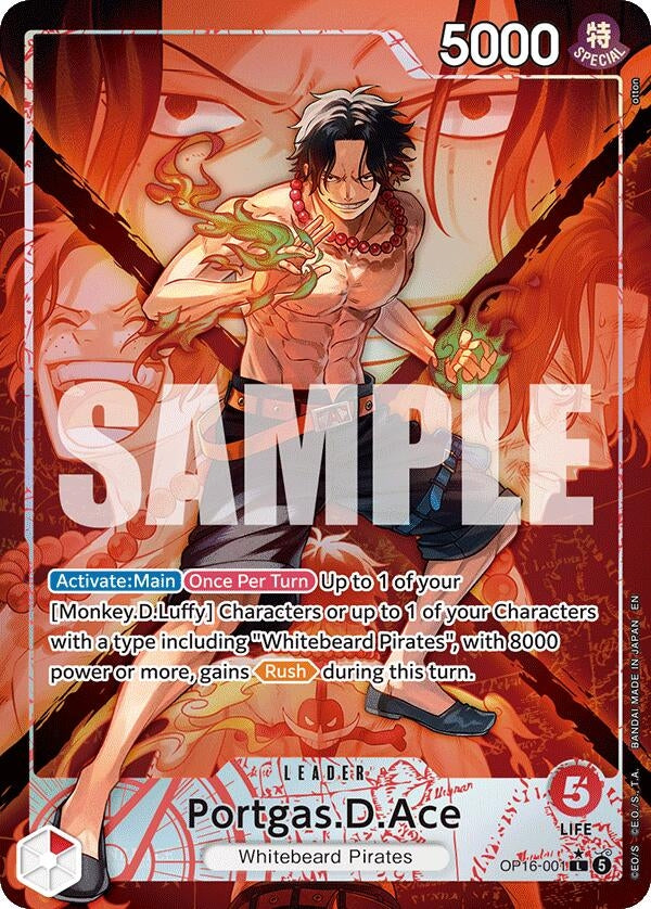 Image for Portgas.D.Ace (001) (Alternate Art) (OP16-001) (Foil) (The Time of Battle) - One Piece Card Game