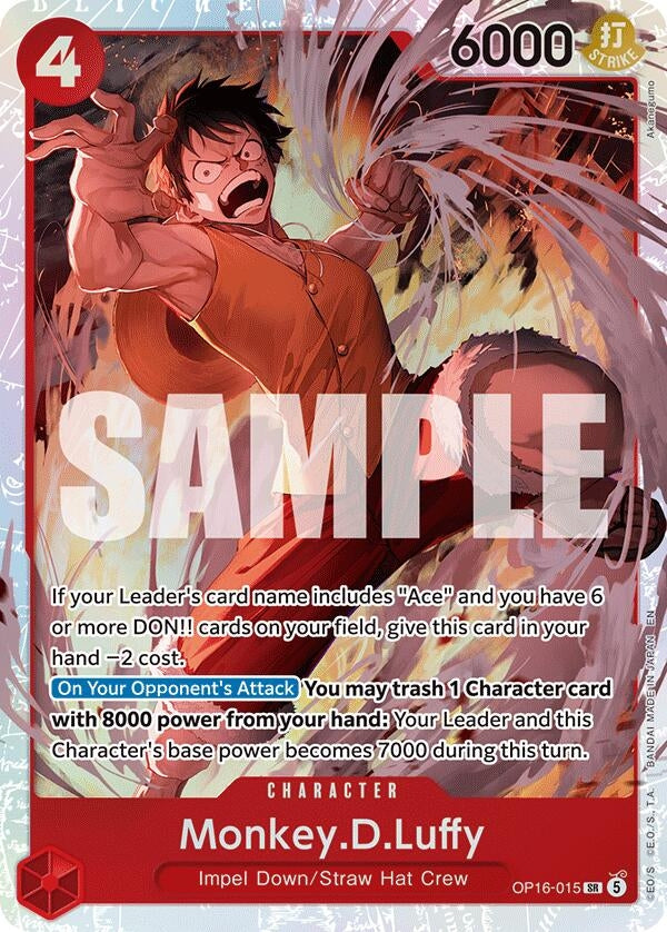 Image for Monkey.D.Luffy (OP16-015) (Foil) (The Time of Battle) - One Piece Card Game